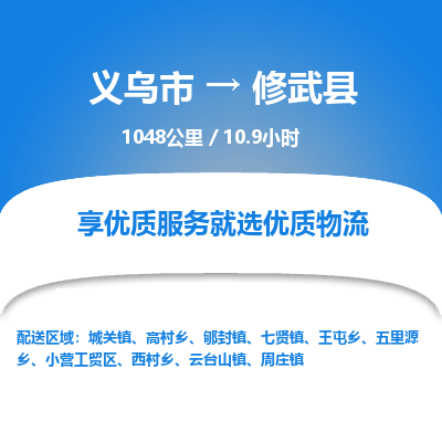 义乌到修武县物流公司-一站式修武县至义乌市货运专线