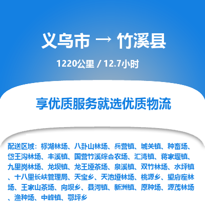 义乌到竹溪县物流公司-一站式竹溪县至义乌市货运专线