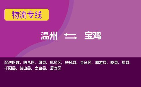 温州到宝鸡物流专线-快速、准时、安全温州至宝鸡货运专线