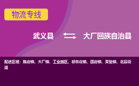 武义到大厂回族自治县物流专线-快速、准时、安全武义县至大厂回族自治县货运专线