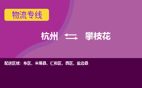 杭州到攀枝花物流公司-杭州到攀枝花物流专线，携手发展